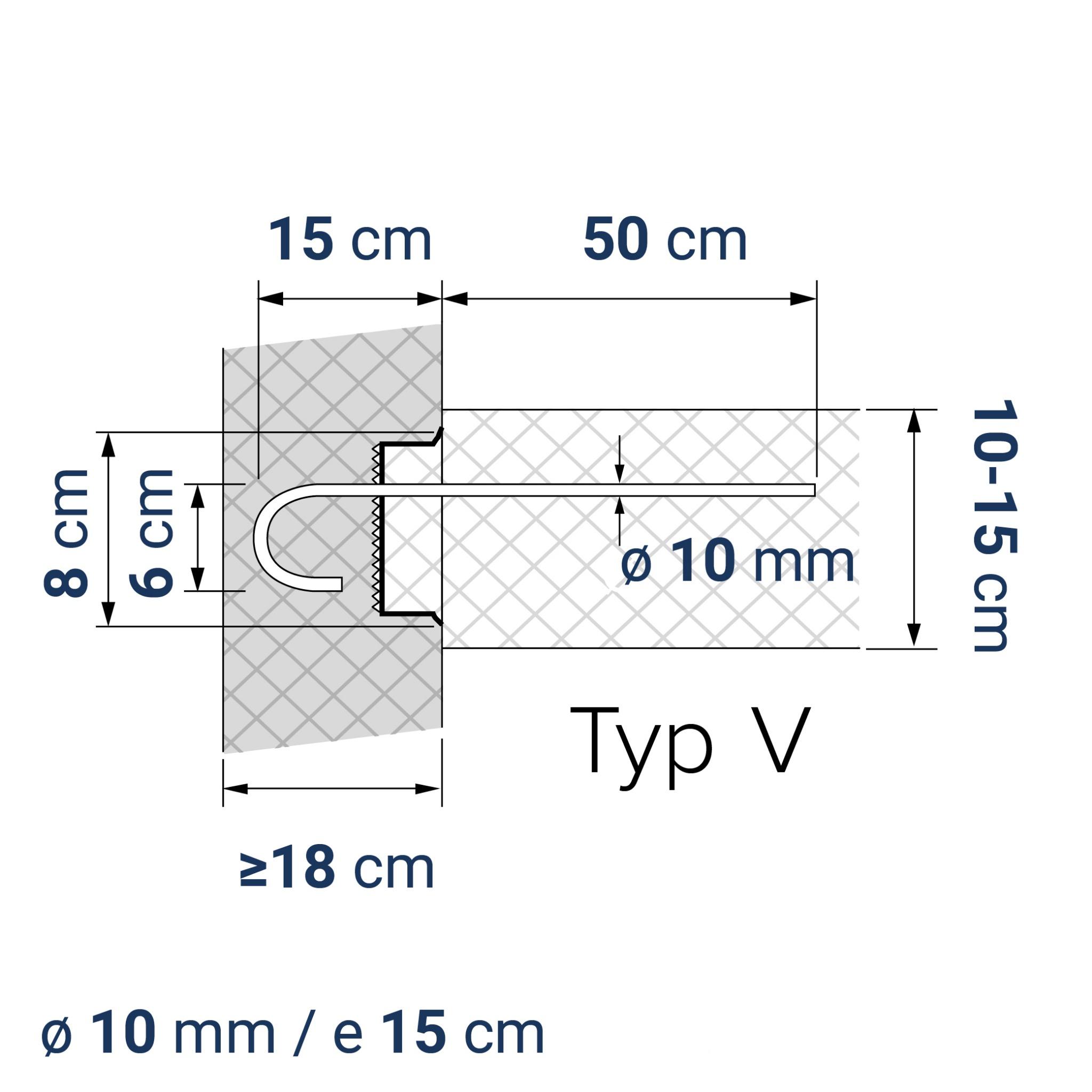 A400100011 7640344571878 BE-BOX® Bewehrungsbox Position 1a | V-06-10/15-h15-lb50 | 80 cm | 3.76 kg/m