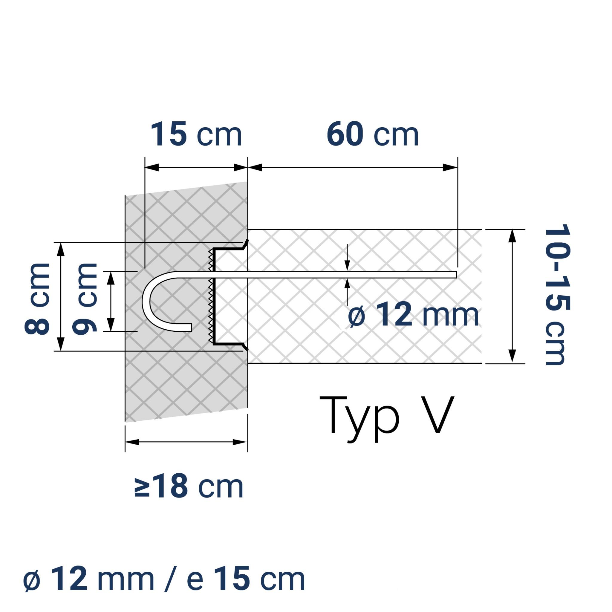 A400100020 7640344571885 BE-BOX® Bewehrungsbox Position 2 | V-09-12/15-h15-lb60 | 125 cm | 6.00 kg/m