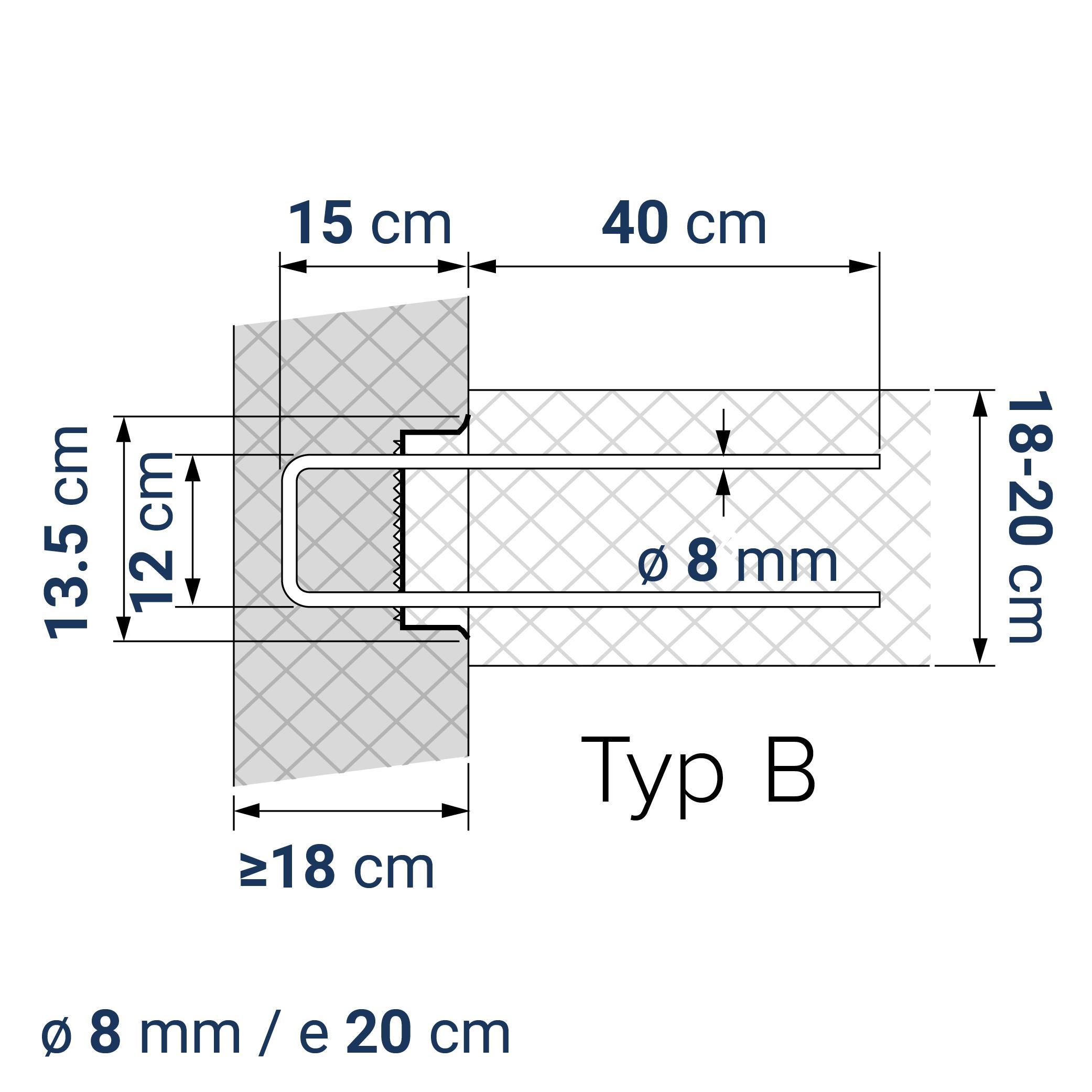 A400100250 7640344577733 BE-BOX® Bewehrungsbox Position 25 | B-12-08/20-h15-lb40 | 125 cm | 3.01 kg/m